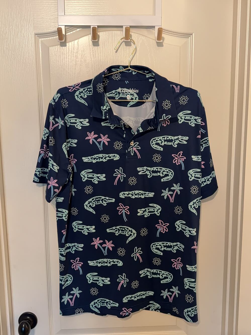 Chubbies Men's Polo Shirt The Weekend has Arrived XL Polyester Blue White